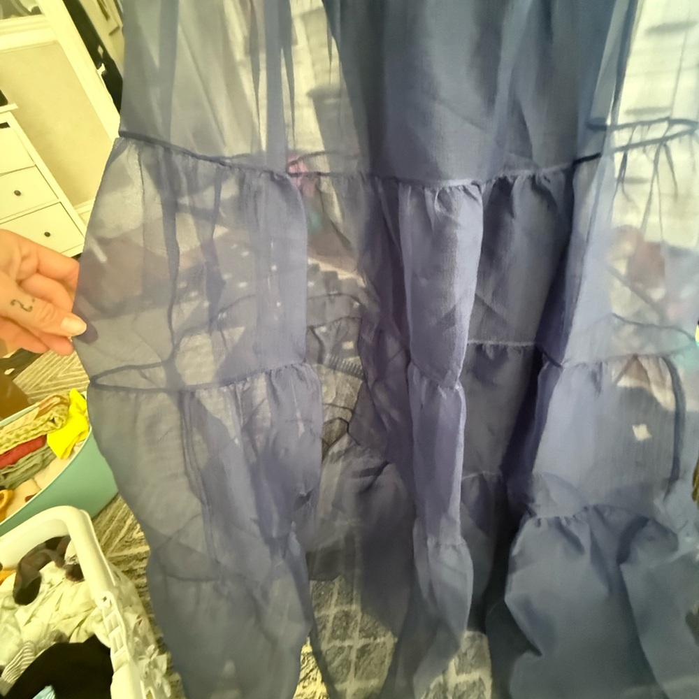 STAUD Sheer Blue Layered Dress - Picture 5 of 10